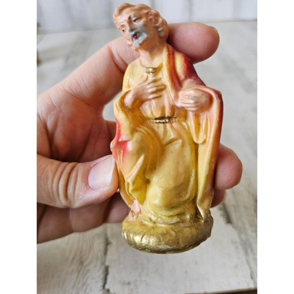 Vintage plastic Joseph Shepherd Nativity celluloid village Xmas decor - Picture 5 of 8